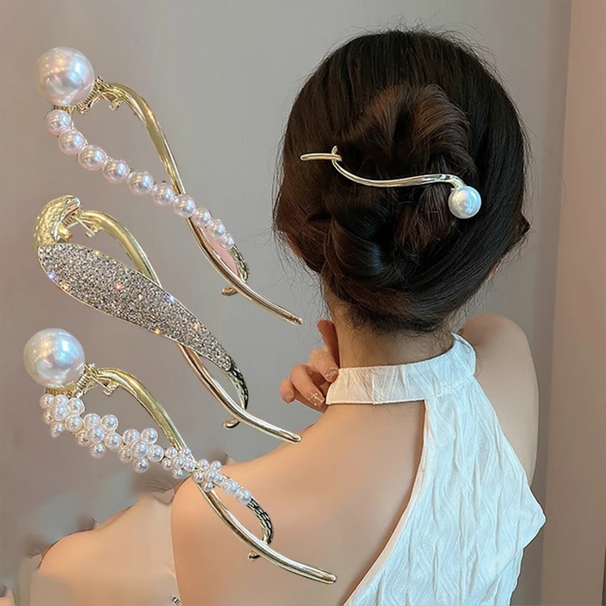 Korean Lifestyle & Kids Boutique Photos - Zarif Glitter inci saç tokası kadınlar